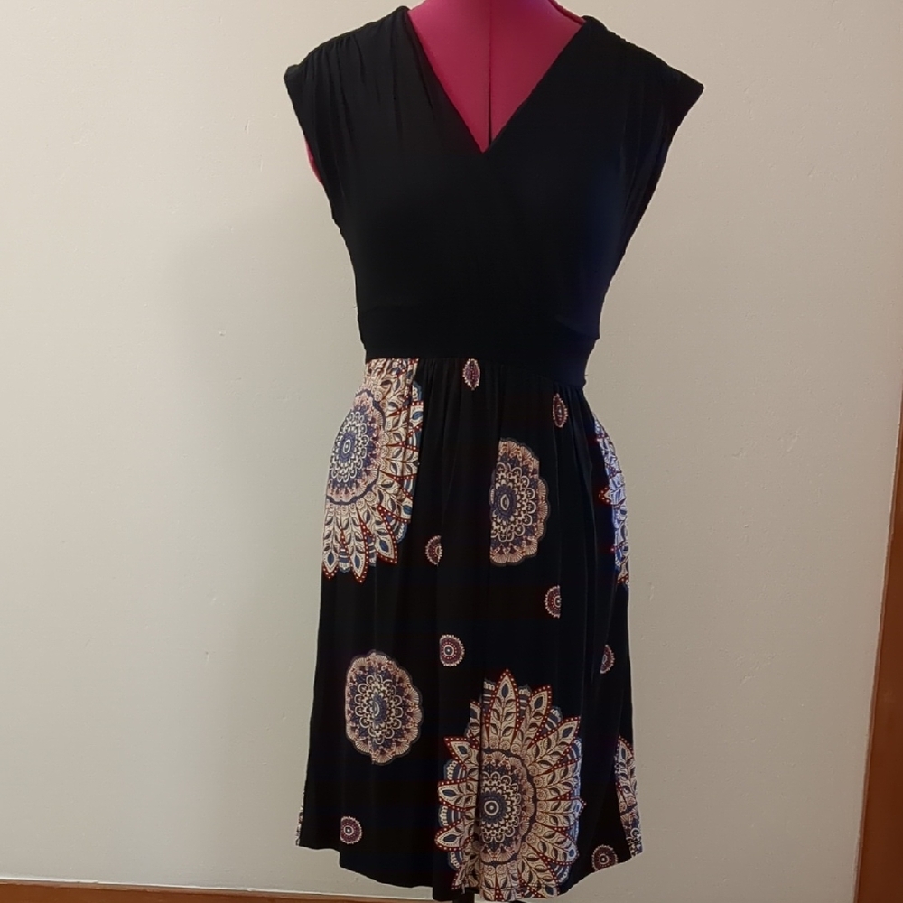 Lascana Beachtime Wrap Look Print Dress With Open Back Detail Size 4